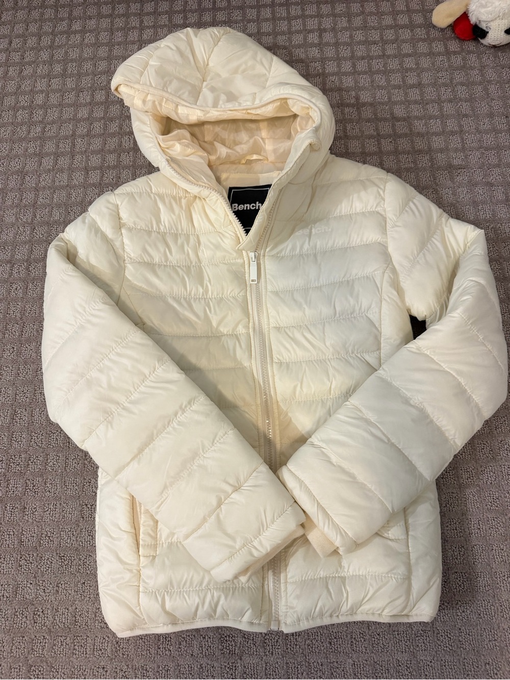 Bench Cream Quilted Puffer Jacket with Hood